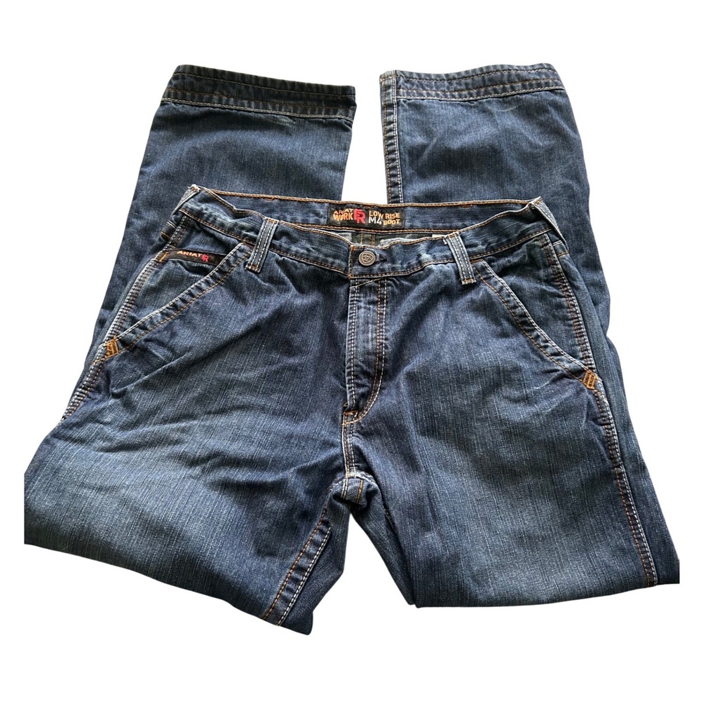 Ariat Work FR M4 Boot Cut Jeans Mens 35x32 Blue Flame Resistant Carpenter Pants